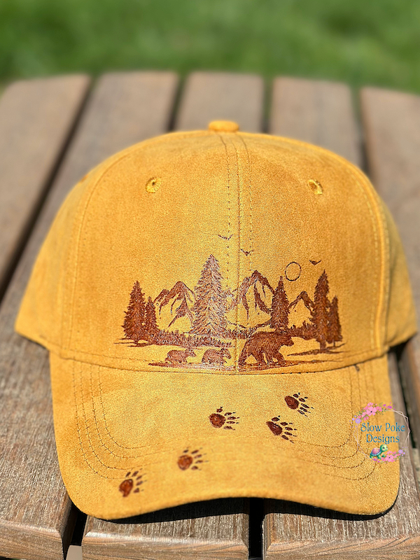 Mountain Scene With Bears | Baseball Cap