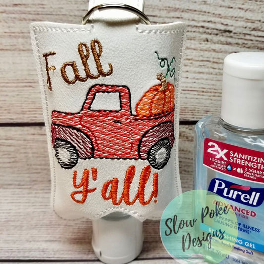 Fall Y'all | Red Truck | Hand Sanitizer Holder