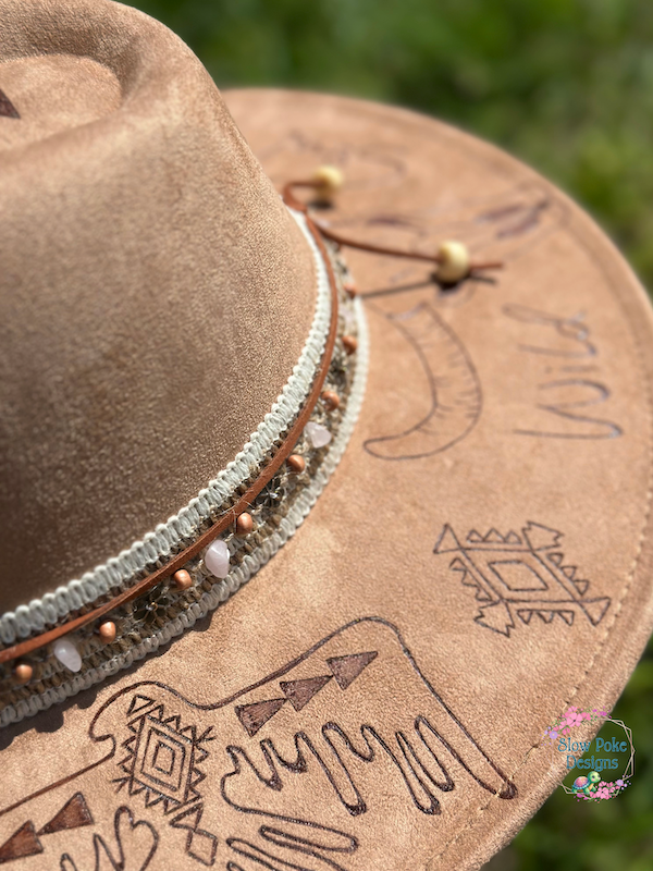 Western Cow Skulls And Eagles | Wide Flat Brim