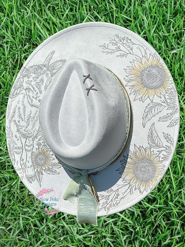 Baby Goat & Sunflowers | Wide Flat Brim