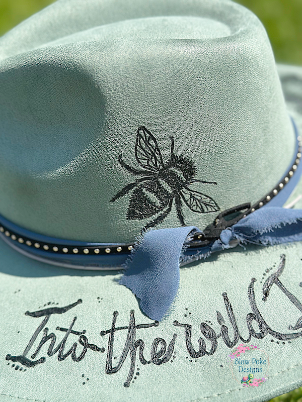 Into The Wild I Go | Sunflowers & Bees | Wide Flat Brim