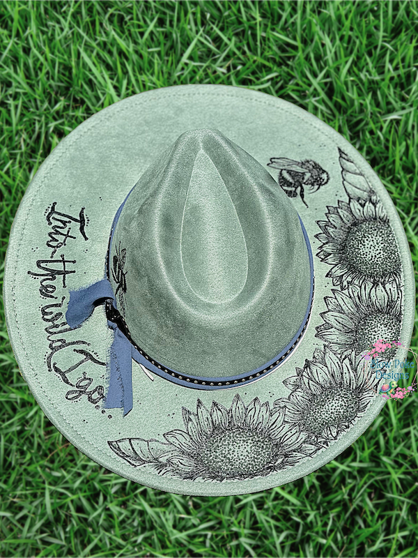 Into The Wild I Go | Sunflowers & Bees | Wide Flat Brim