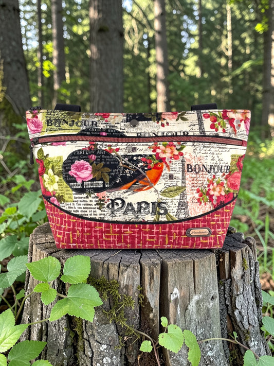Paris Floral Handmade Canvas Bag