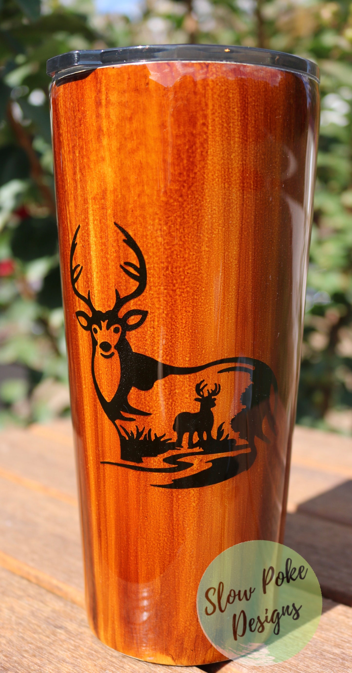 Wood Grain | Wildlife Tumbler | Deer Silhouette