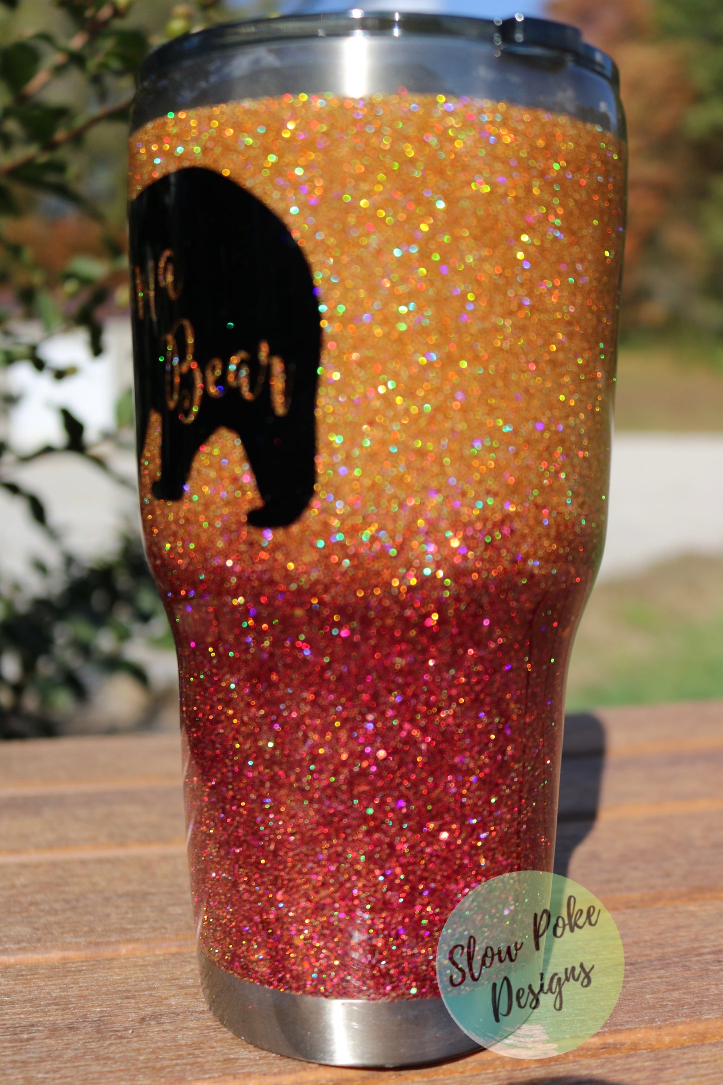 Mama Bear Sihouette | Glittered Tumbler