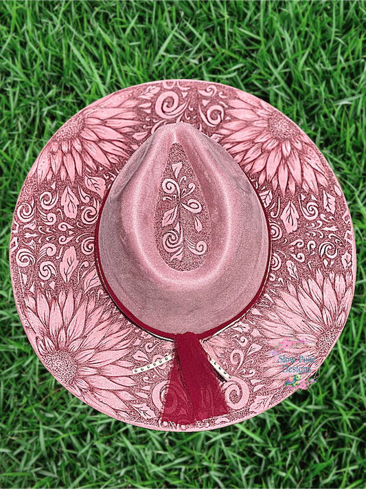Sunflower Reverse Burn | Wide Flat Brim